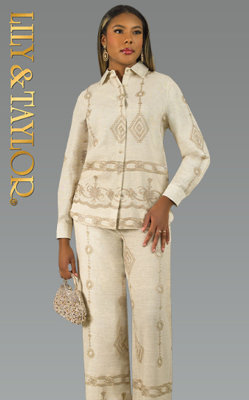 Lily & Taylor 5046 2pc Top and Pant Set