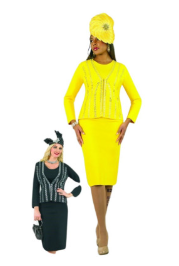 Lily & Taylor 826 3pc Knit Skirt Suit