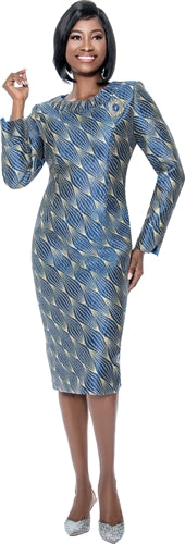 Terramina 7200 Jacquard Sheath Print Dress