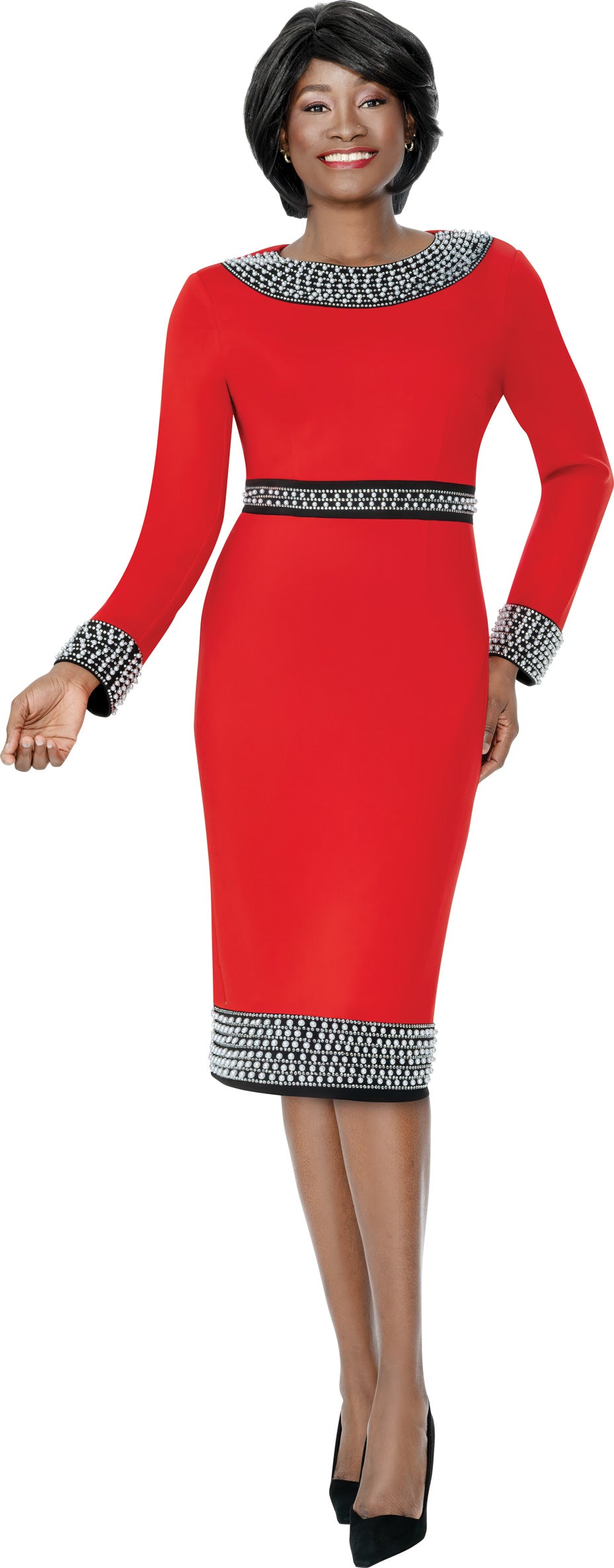 Terramina 7341 Rhinestone Trim Dress