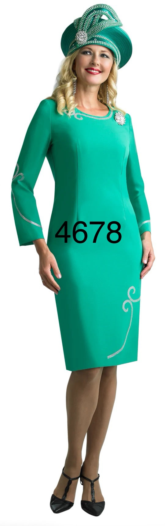 Lily & Taylor 4678 Crystal Trim Dress