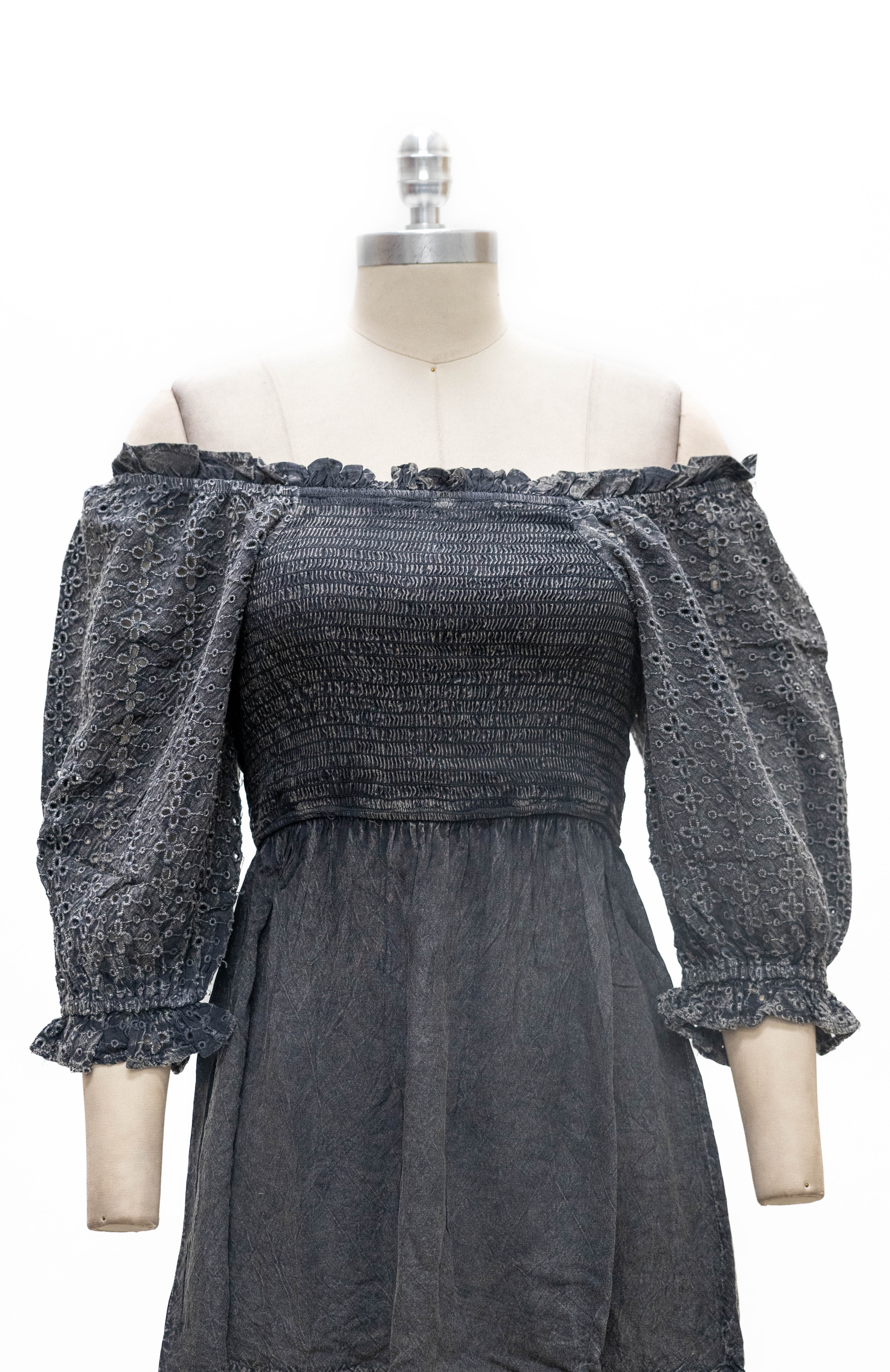 ETC G23505 Eyelet Smocked Top