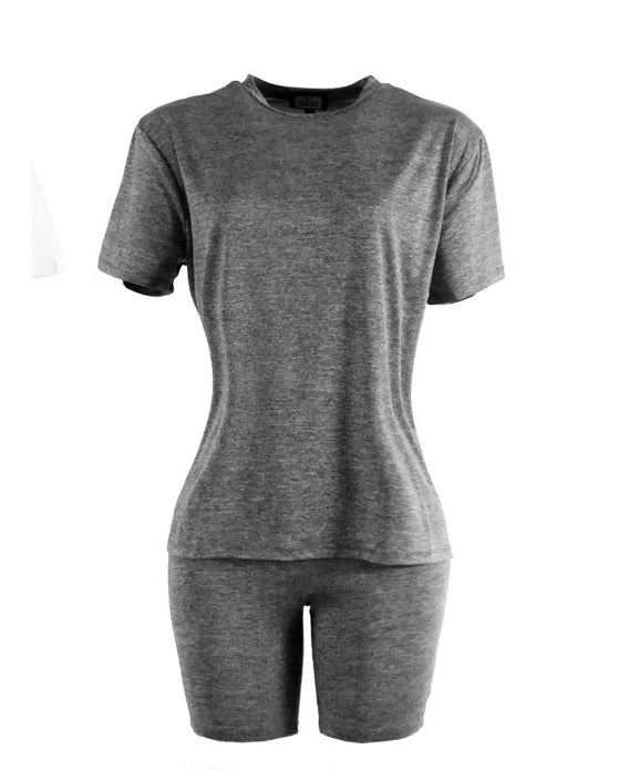 Highlight CH20211X Knit PlusSize 2pc Short Set