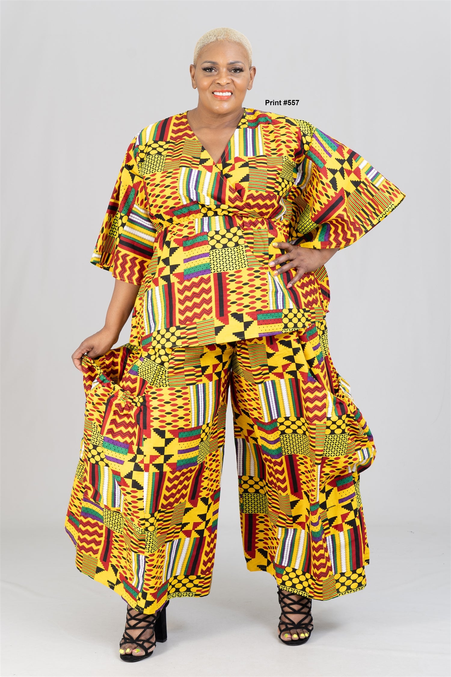KaraChic 7684 Authentic African Print 2pc Pant Set