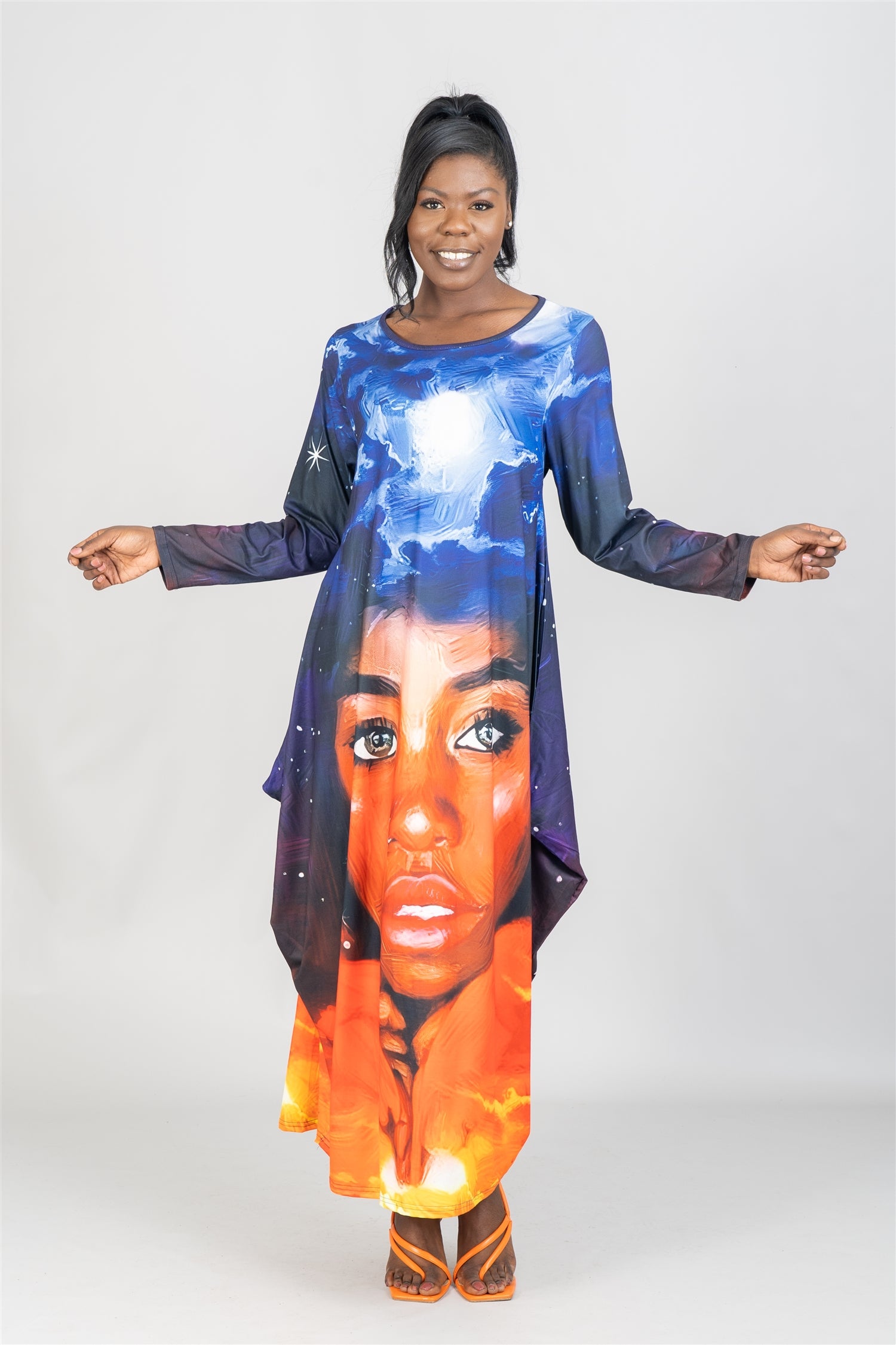 KaraChic CHH22147 Print Knit Maxi Dress