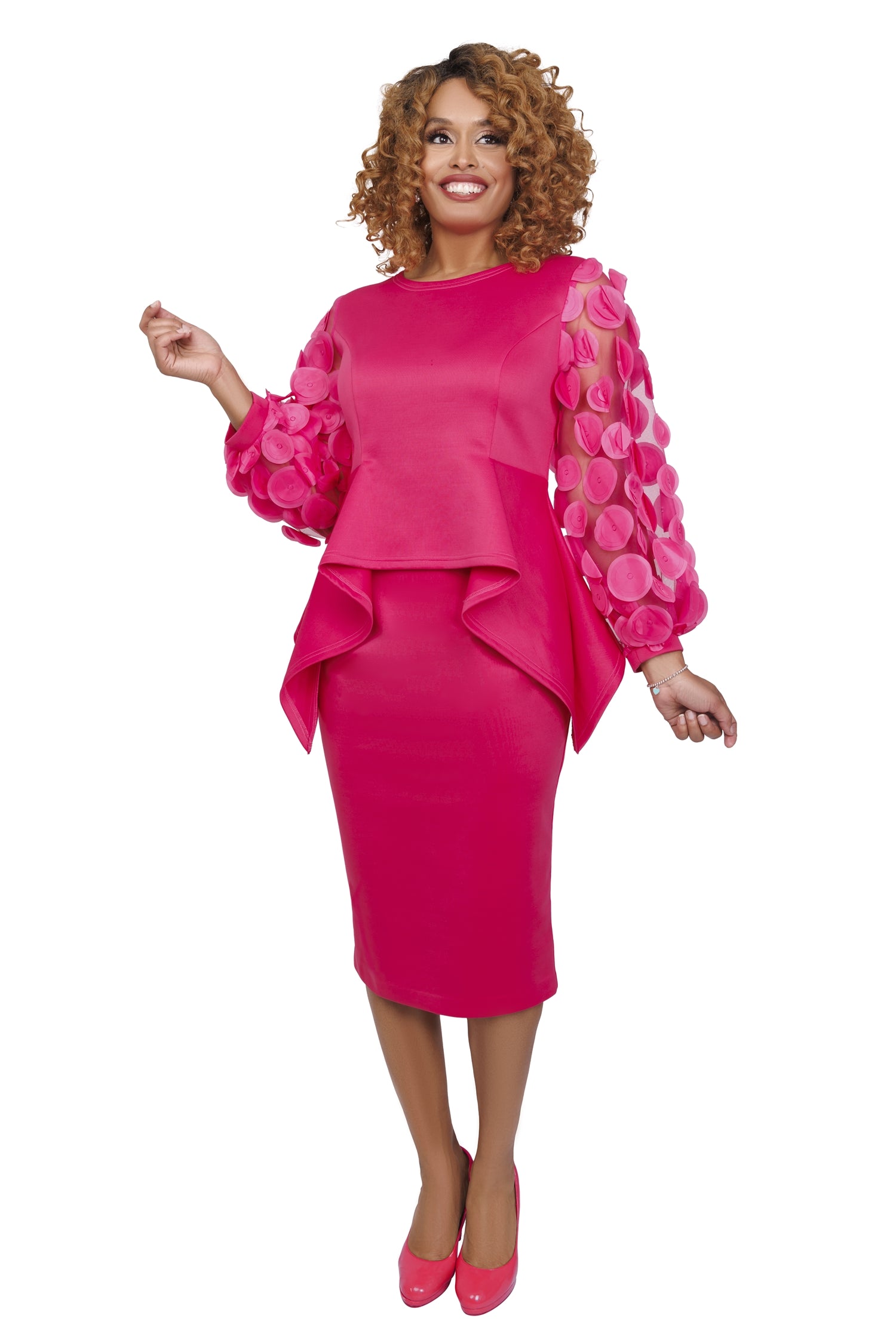 Stellar Looks 1012W 2pc Scuba PlusSize Skirt Set