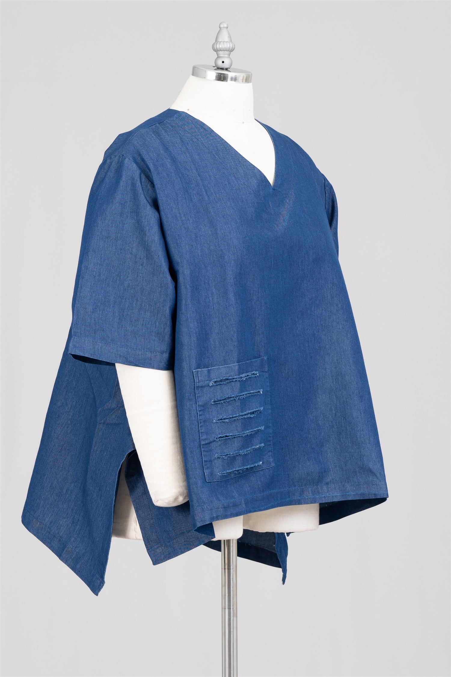 Step In Style AA22633X Pocket Denim PlusSize Tunic