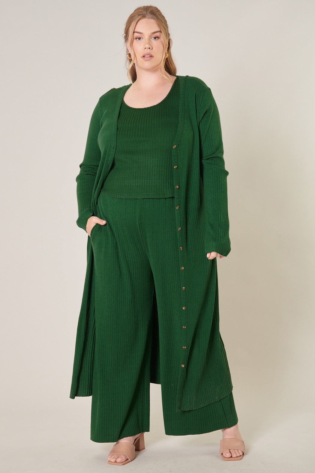 Sugarlips STT15865X Knit PlusSize 3pc Pant Set