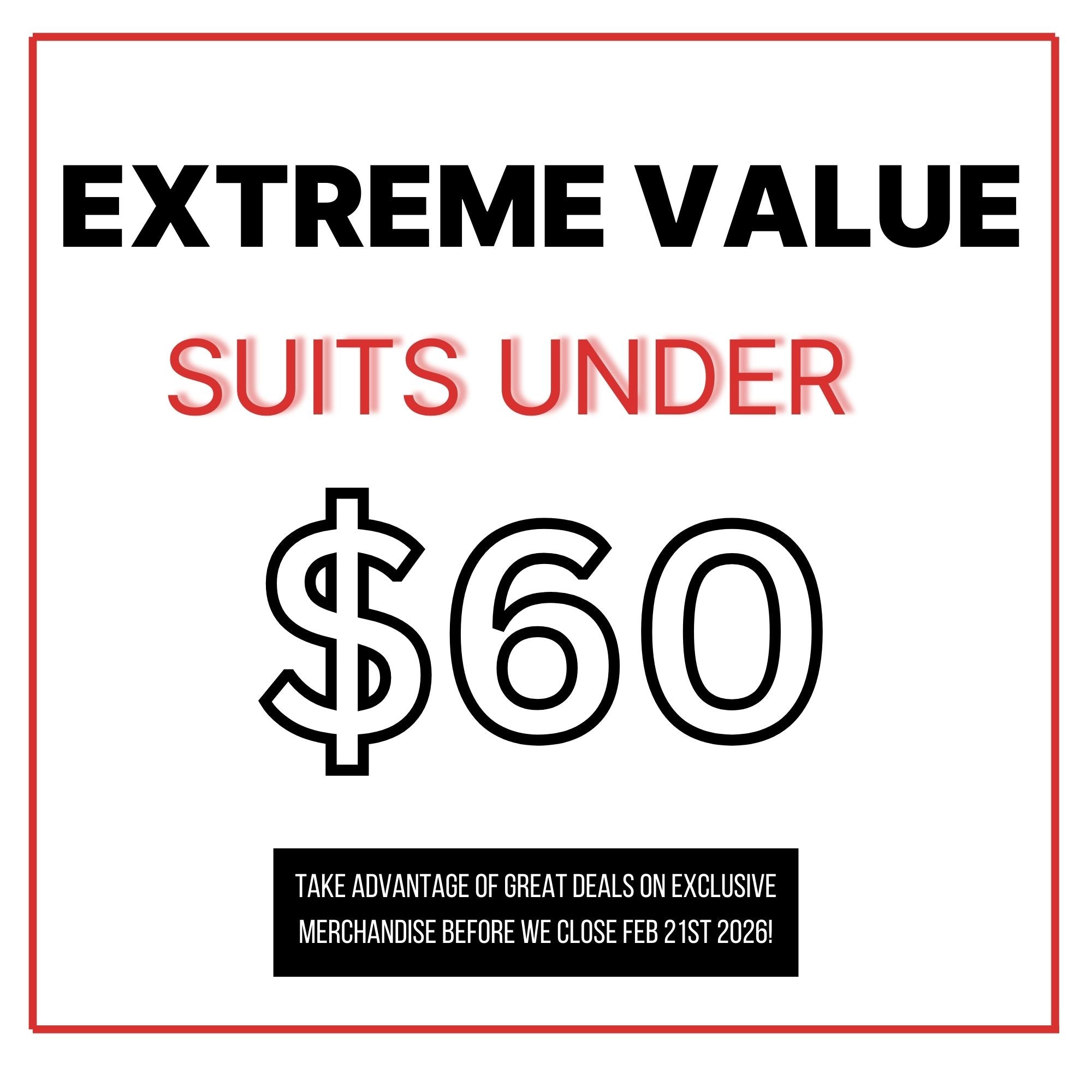 Extreme Value Suits Under $60