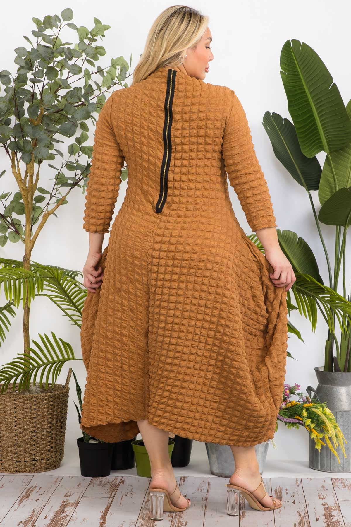 Karen T 9521 Long Sleeve Midi Dress