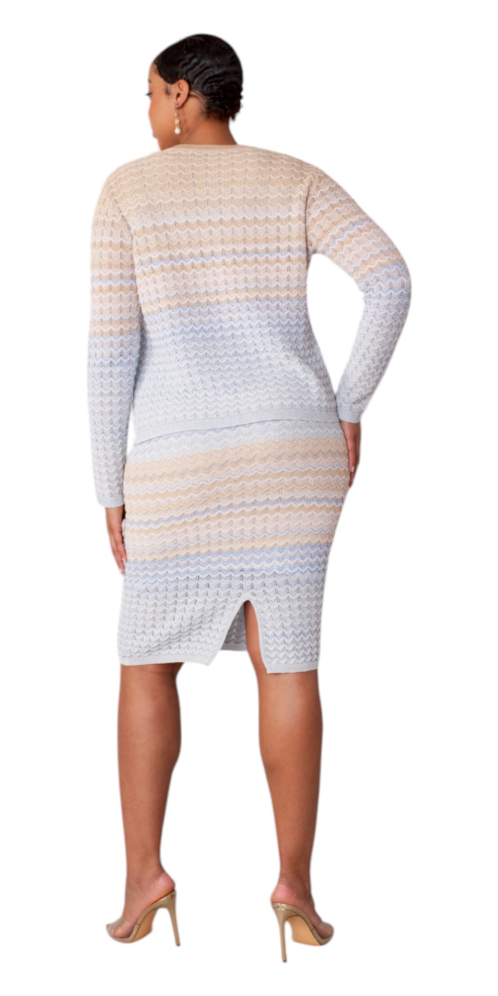 Kayla Knits 51005 Wave Pattern Jacket and Dress Set