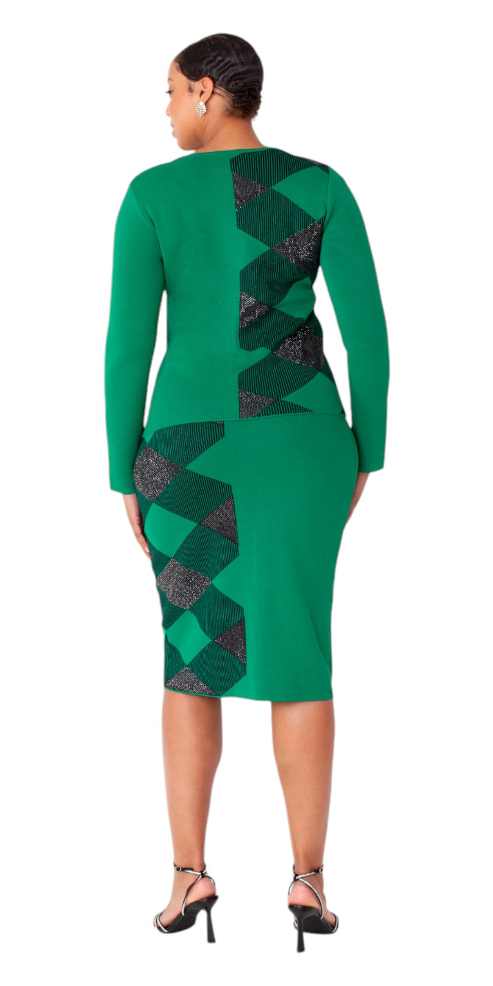 Kayla Knit 5365 2 pc Geometric Skirt Set