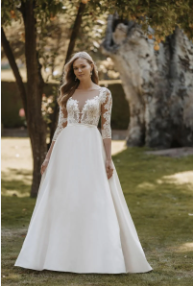 Allure 3502L Romance Lace Sleeve Bridal Gown