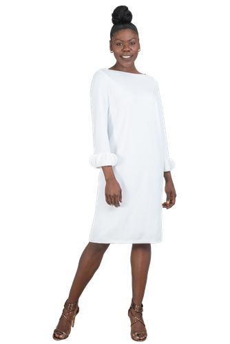 Allen Kay 785805 Long Sleeve Petal Cuff Dress