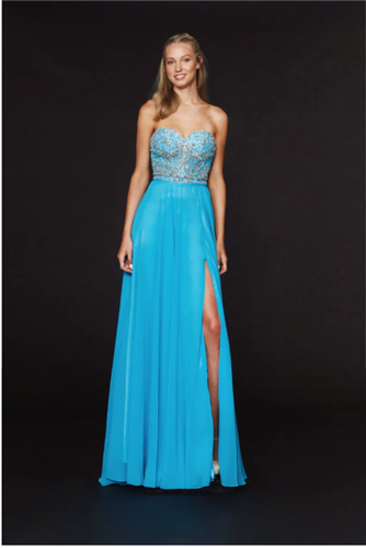 Angela & Alison 91020 Long Beaded Prom Dress