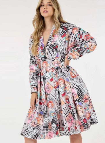 CQ by CQ 10241JW Comic Print Dress