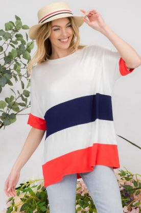 Celeste CT43698 Color Block Top