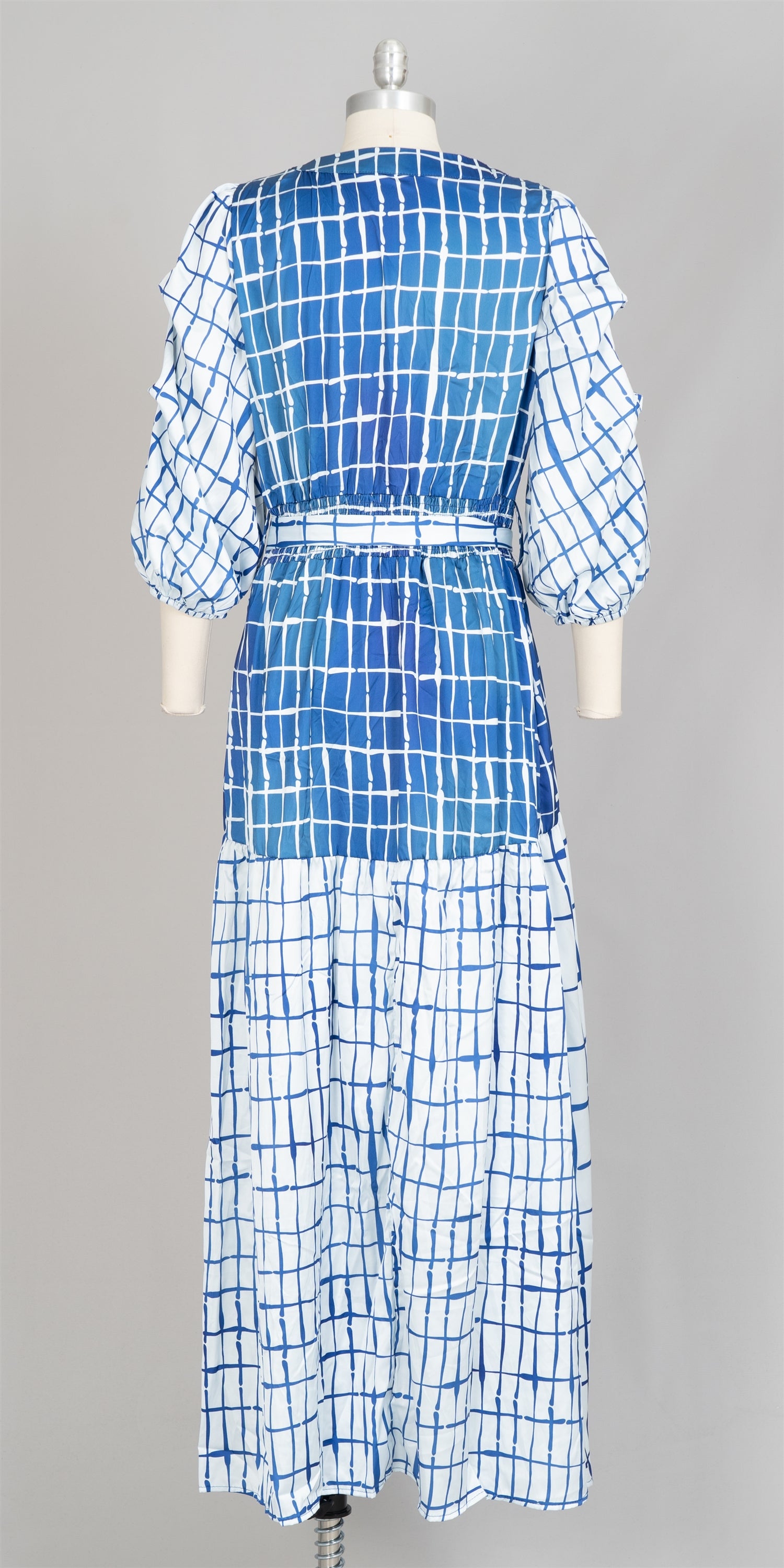 Chic Ways CD13886 Belted Print Maxi Dress