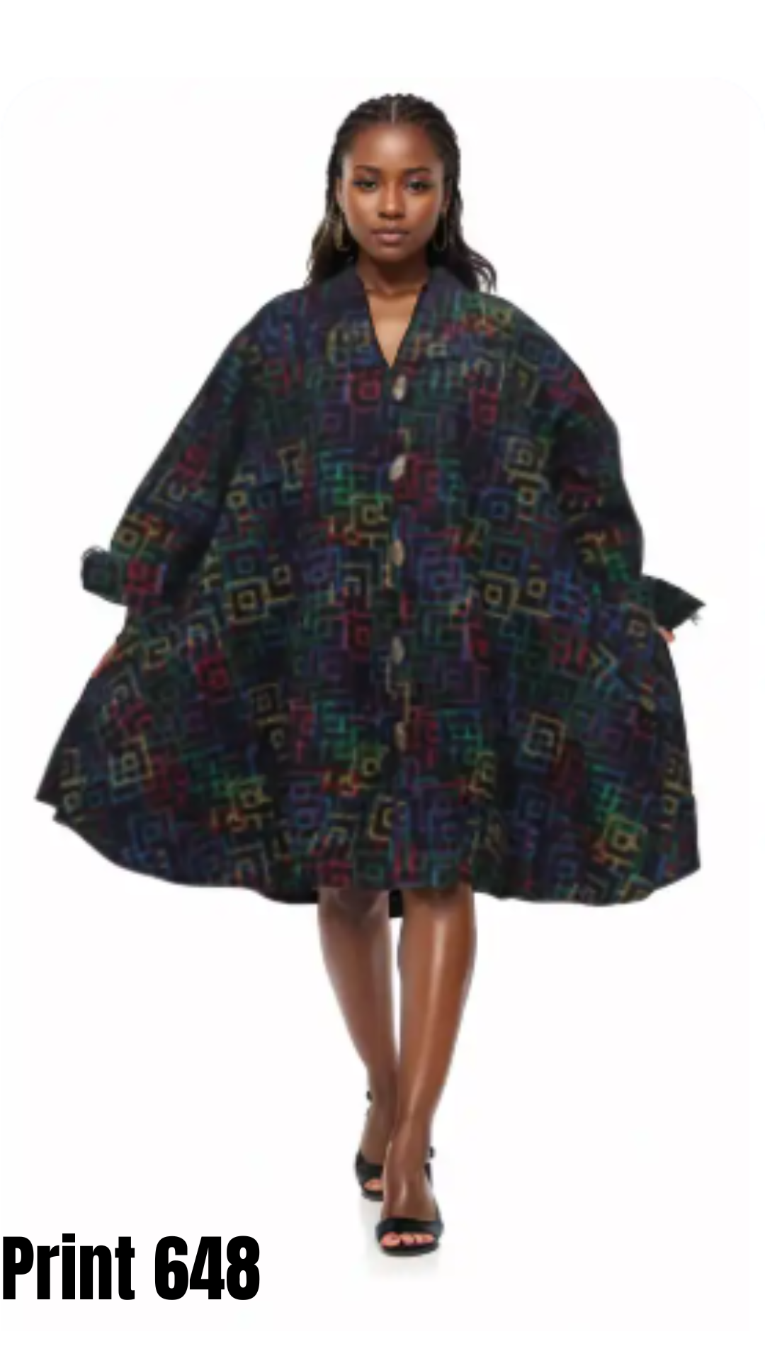 KaraChic 243 Authentic African Print A-line Tunic Top