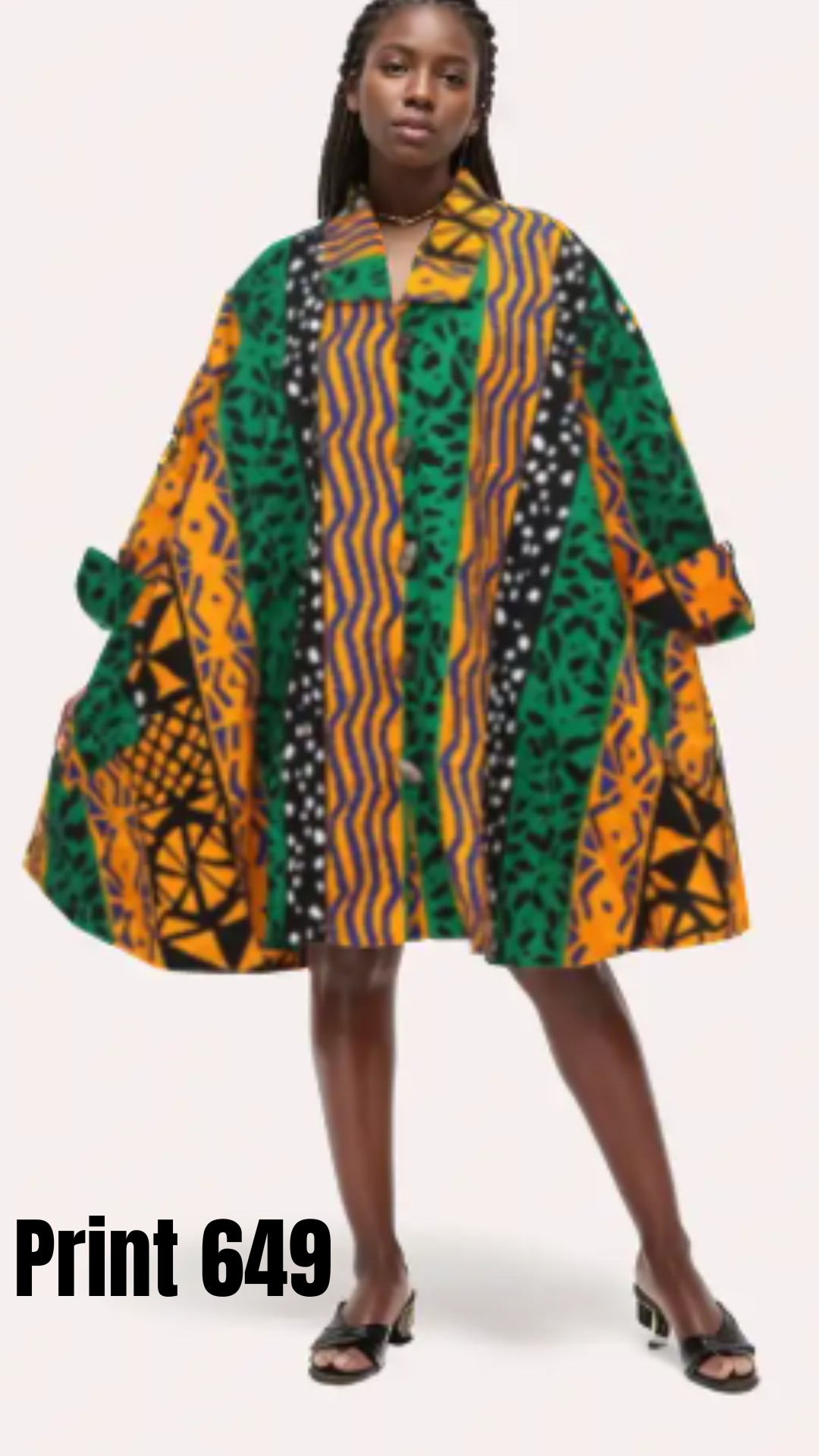 KaraChic 243 Authentic African Print A-line Tunic Top
