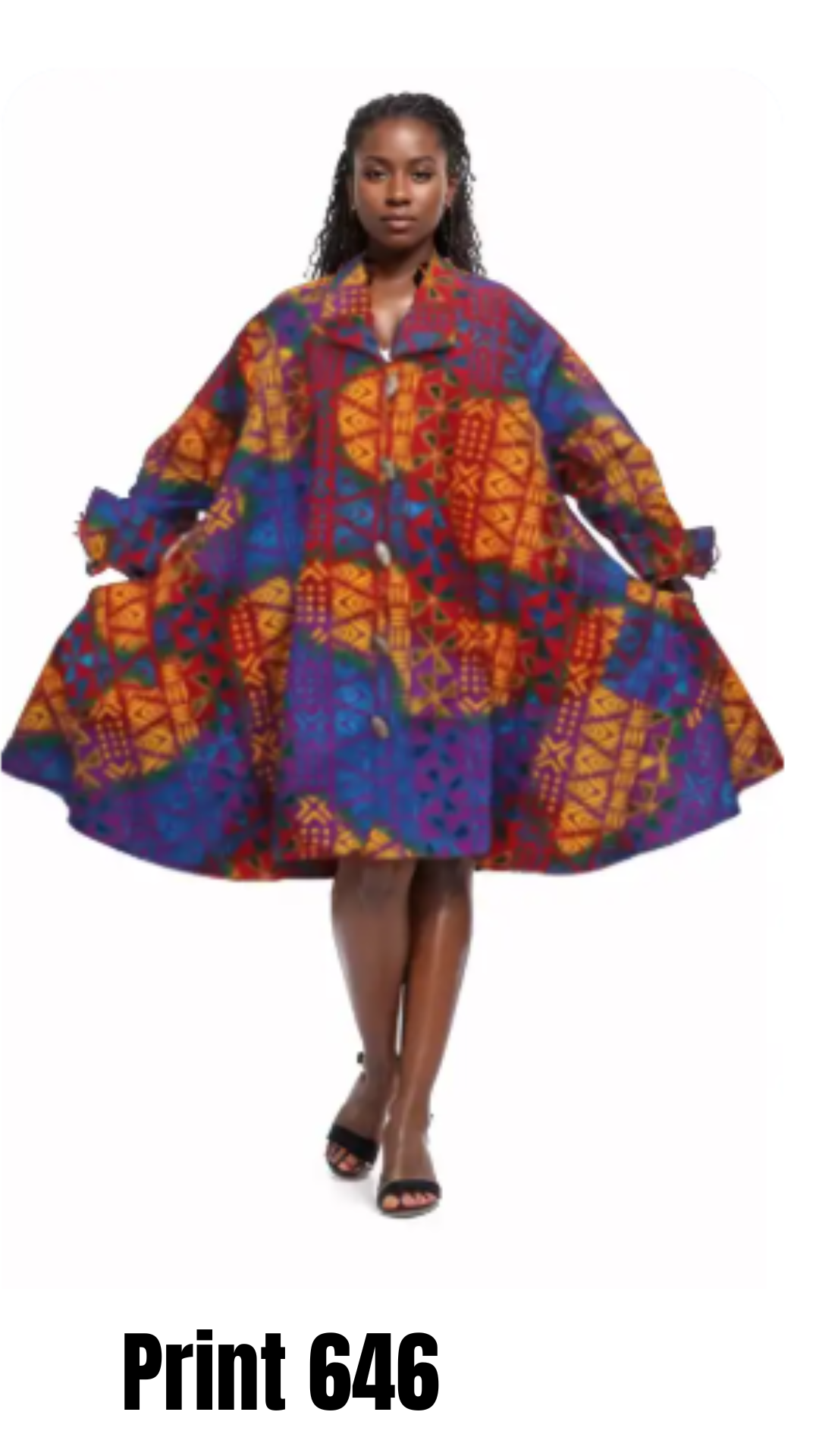 KaraChic 243 Authentic African Print A-line Tunic Top