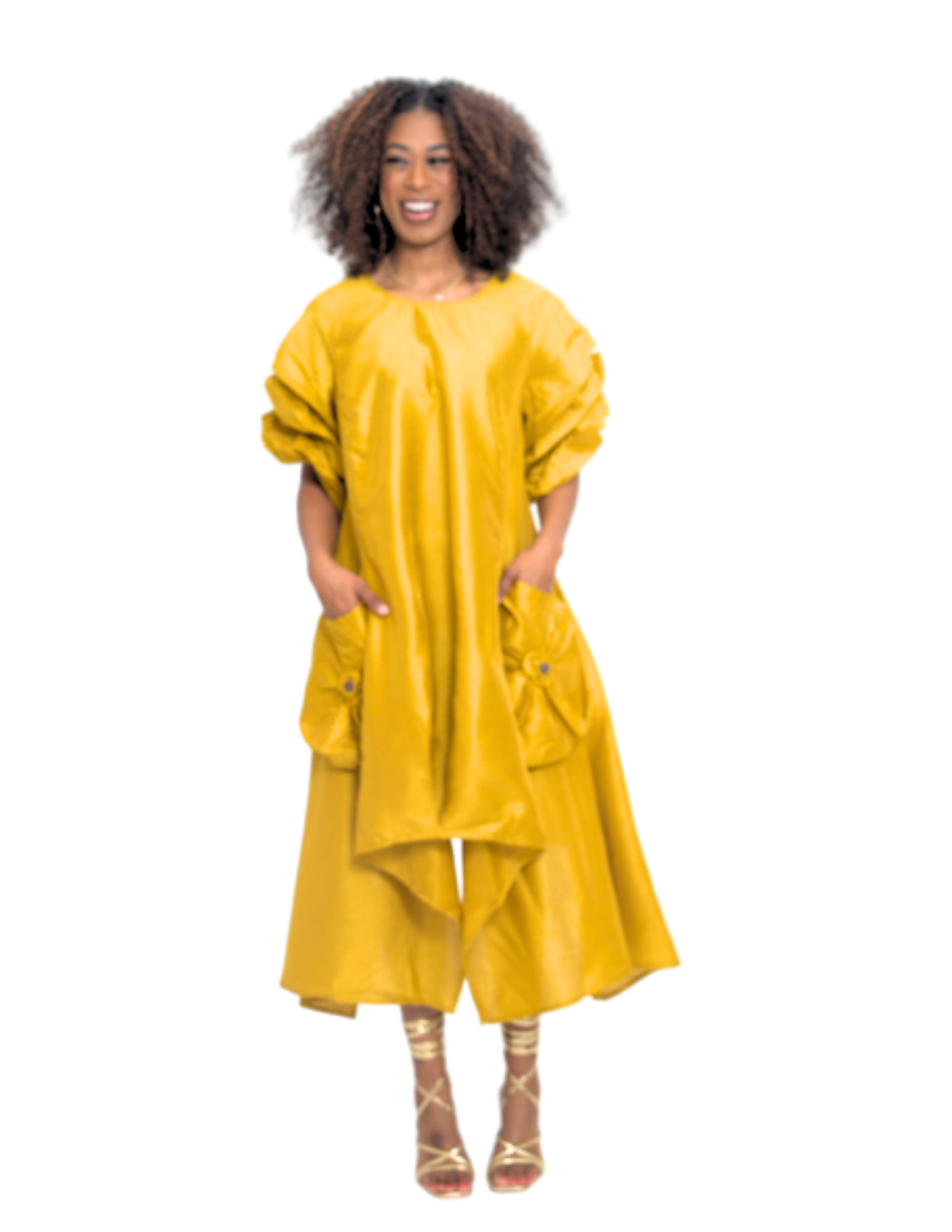 Step In Style AA24152 Hilo Faux Silk Balloon Dress