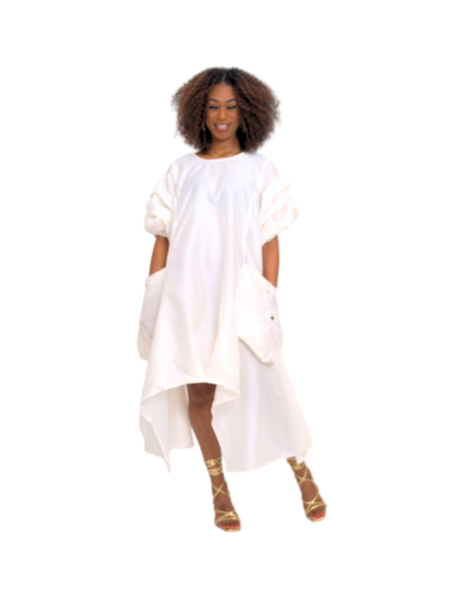 Step In Style AA24152 Hilo Faux Silk Balloon Dress