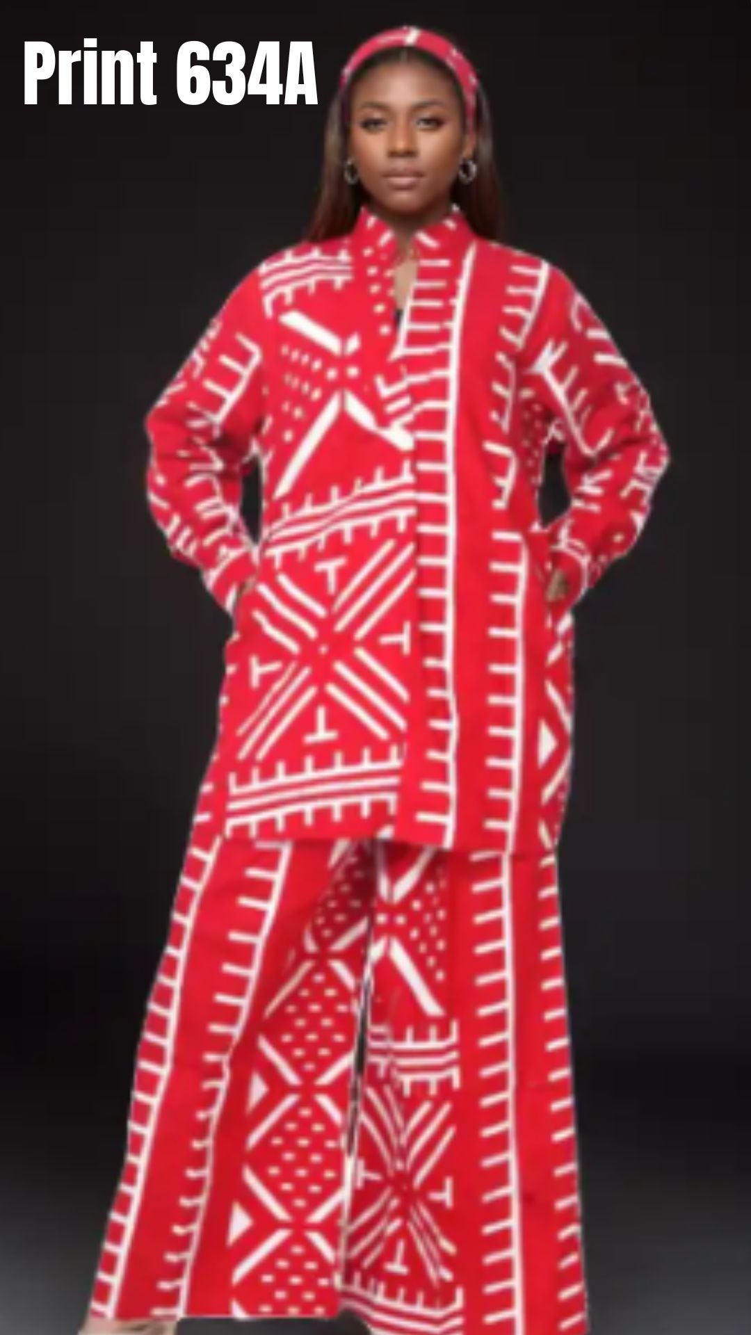 KaraChic 7850 2pc Authentic African Print Pant Set with Pockets