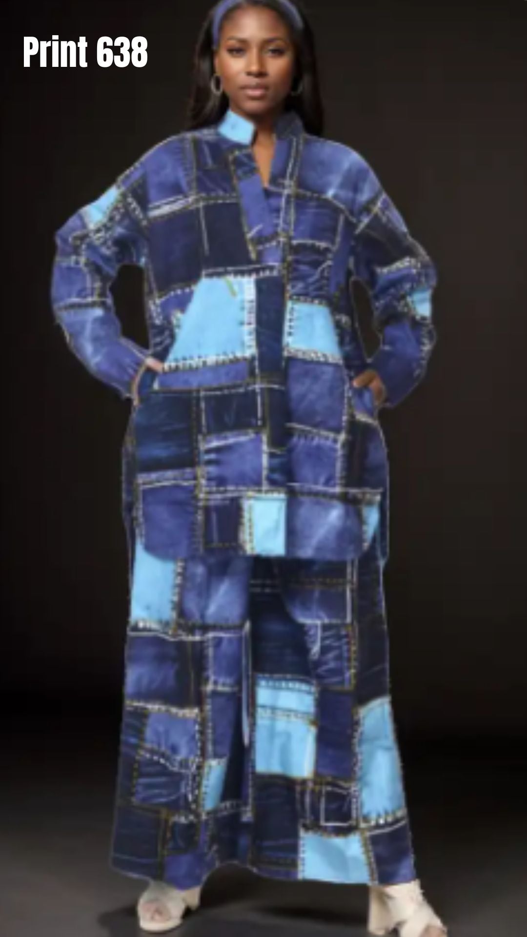KaraChic 7850 2pc Authentic African Print Pant Set with Pockets