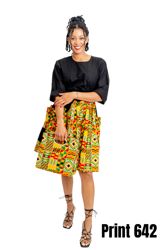 Kara Chic 7845 Authentic African Short Print Dress