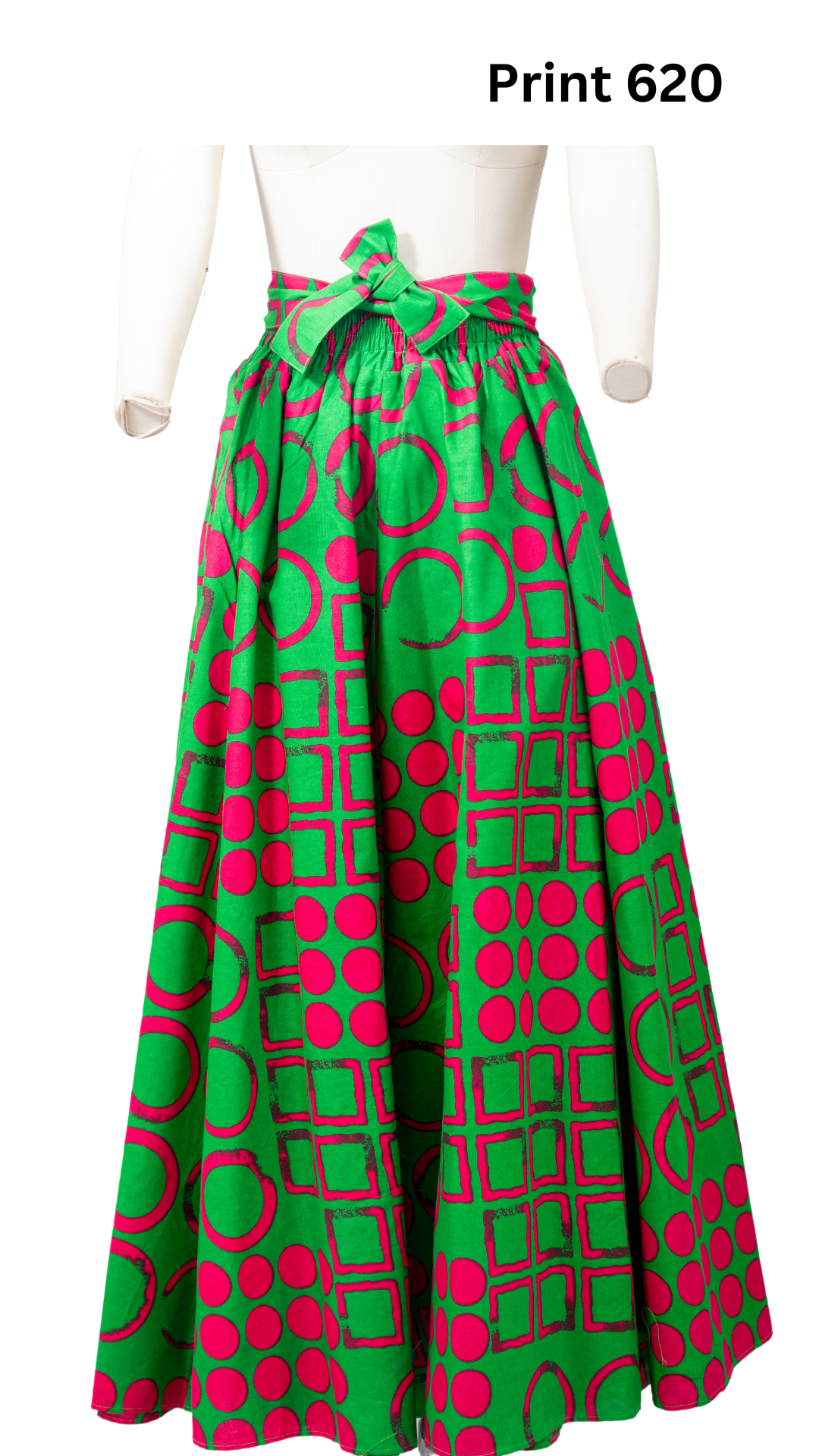 KaraChic 7001 Elastic Waist Authentic African Print Maxi Skirt