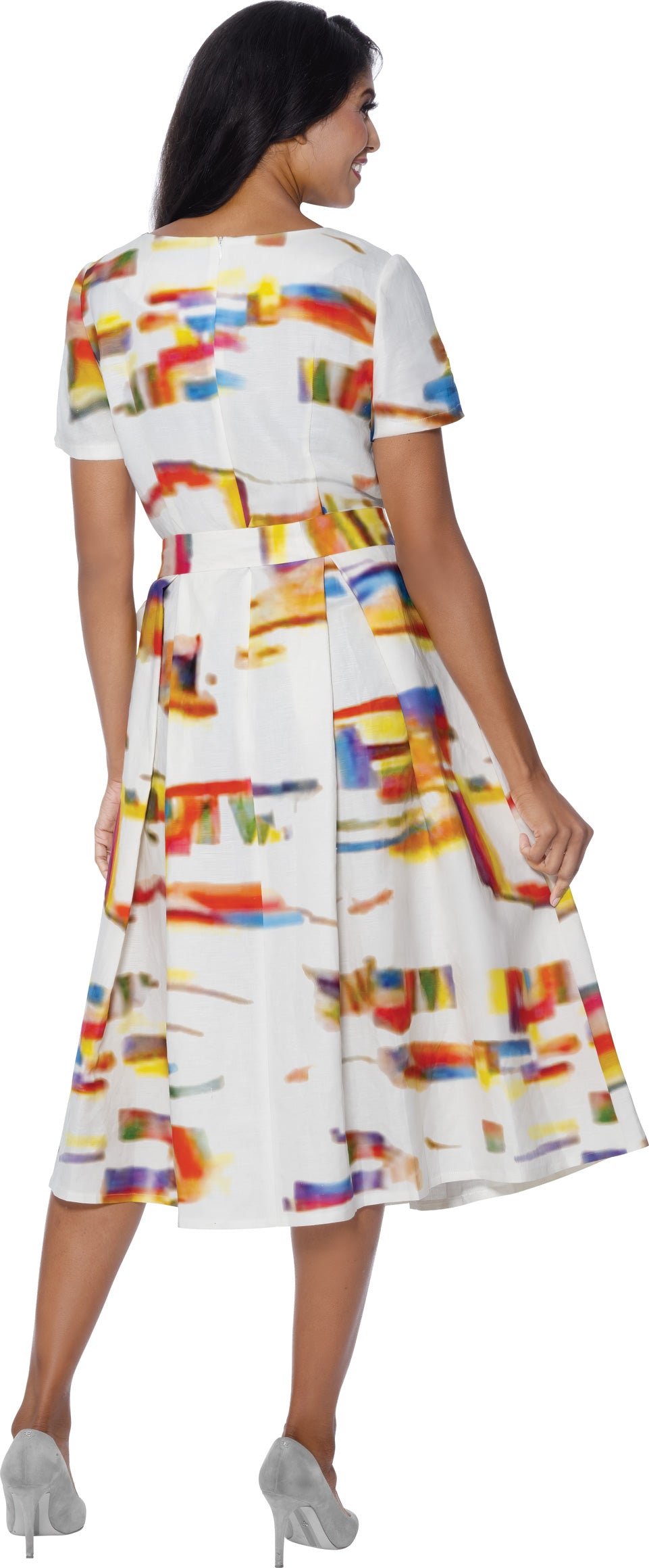 Divine Blessings 2031 Print Dress with Sash Belt