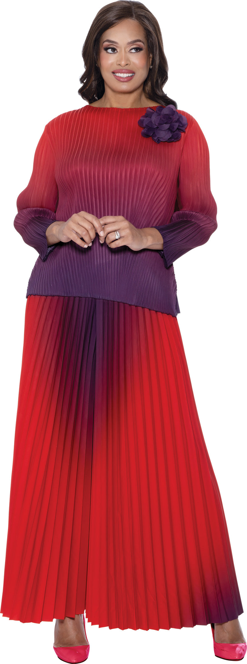 Divine Casuals 1782 2pc Ombre Wide Leg Pant Set