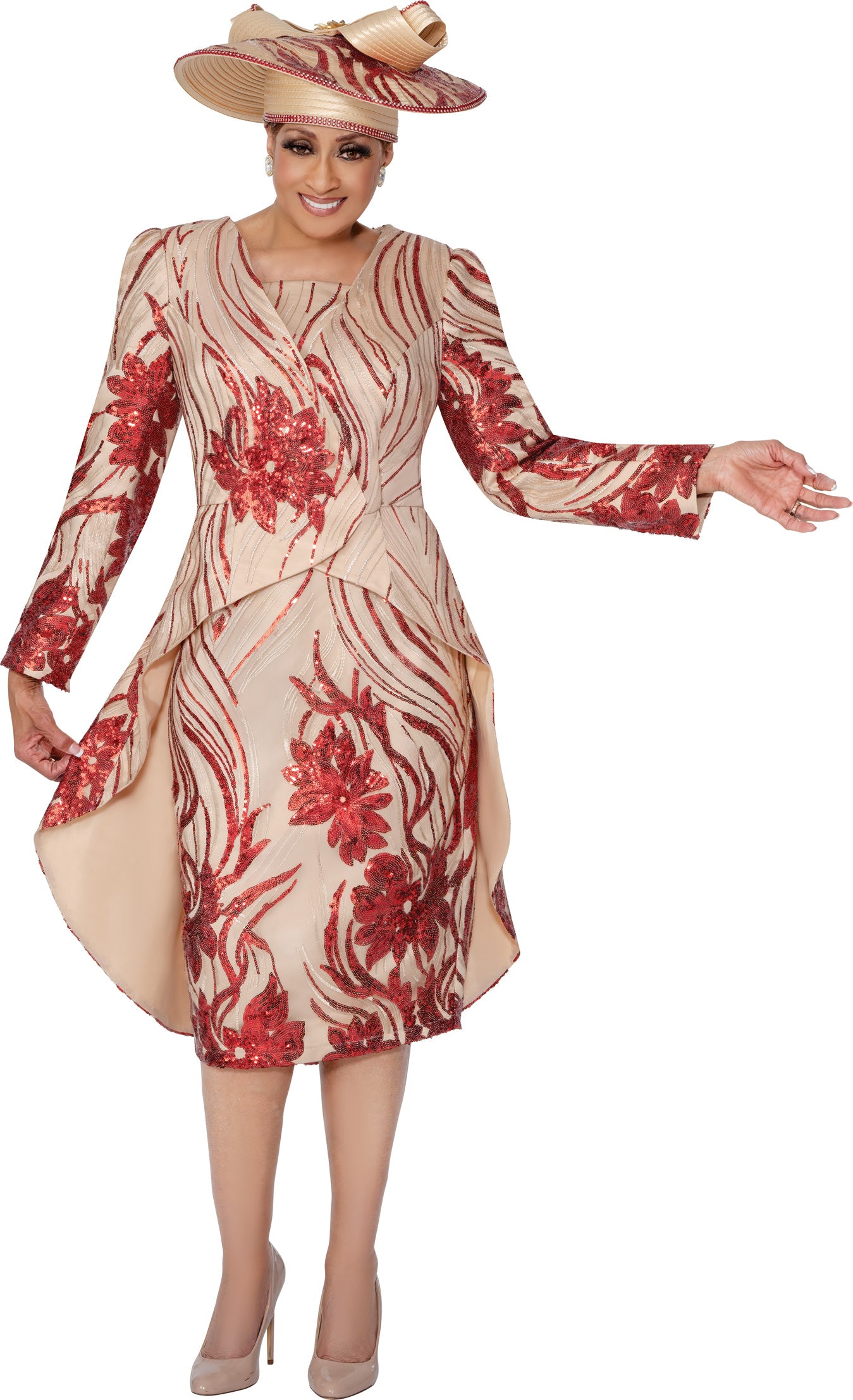 Dorinda Clark Cole 309872 Embellished Skirt Suit