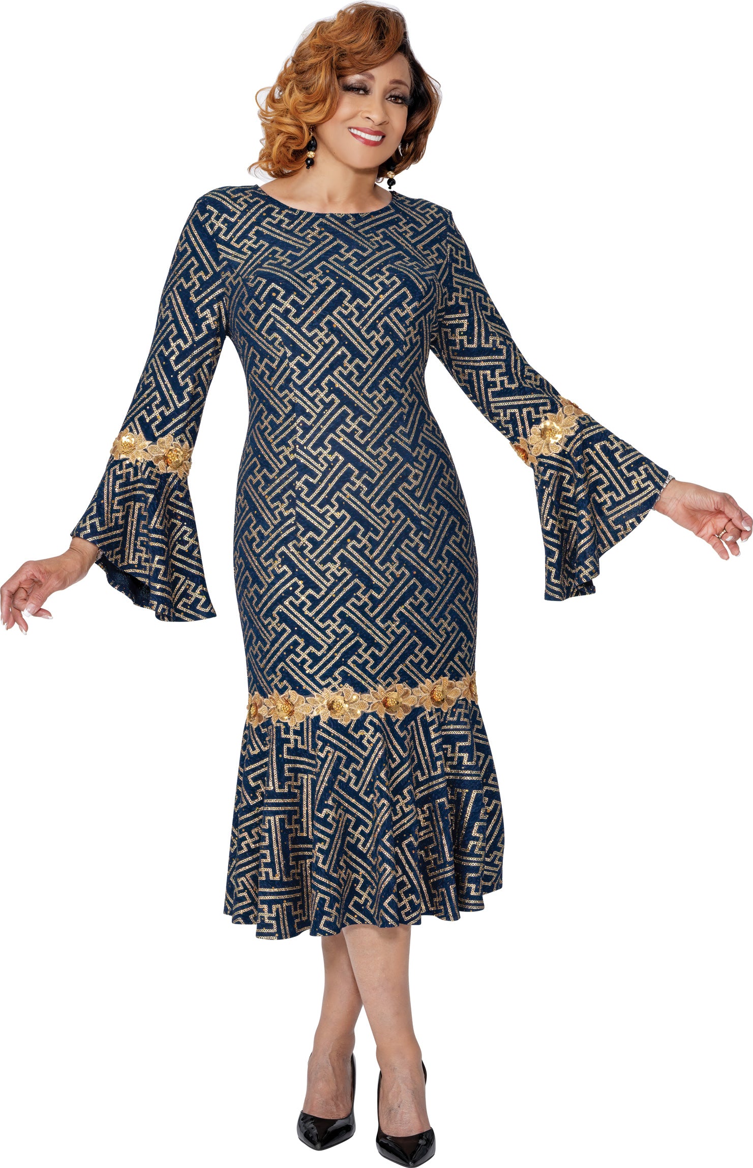 Dorinda Clark Cole 309961 Metallic Knit Dress
