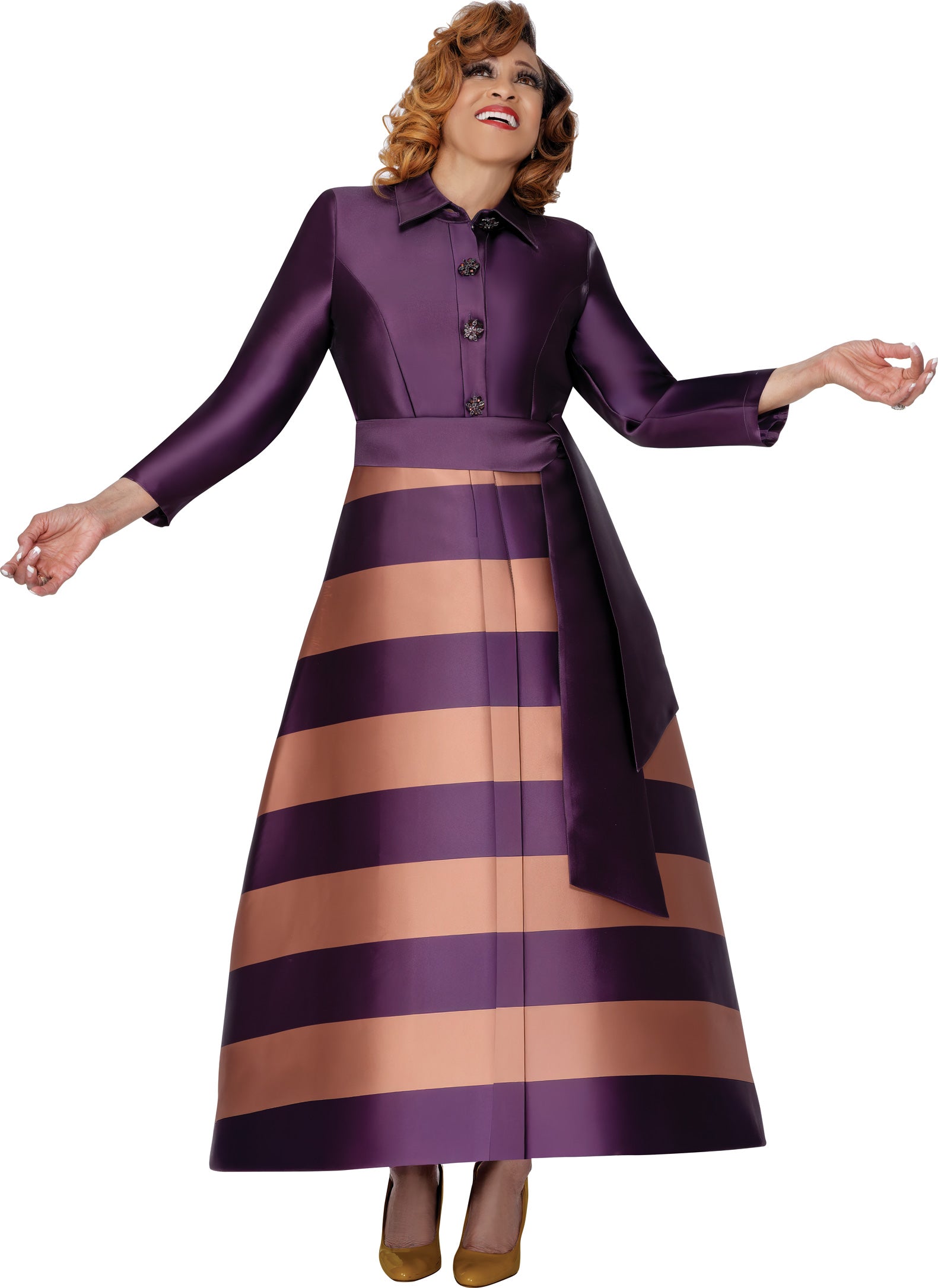 Dorinda Clark Cole 309971 Stripe Twill Dress