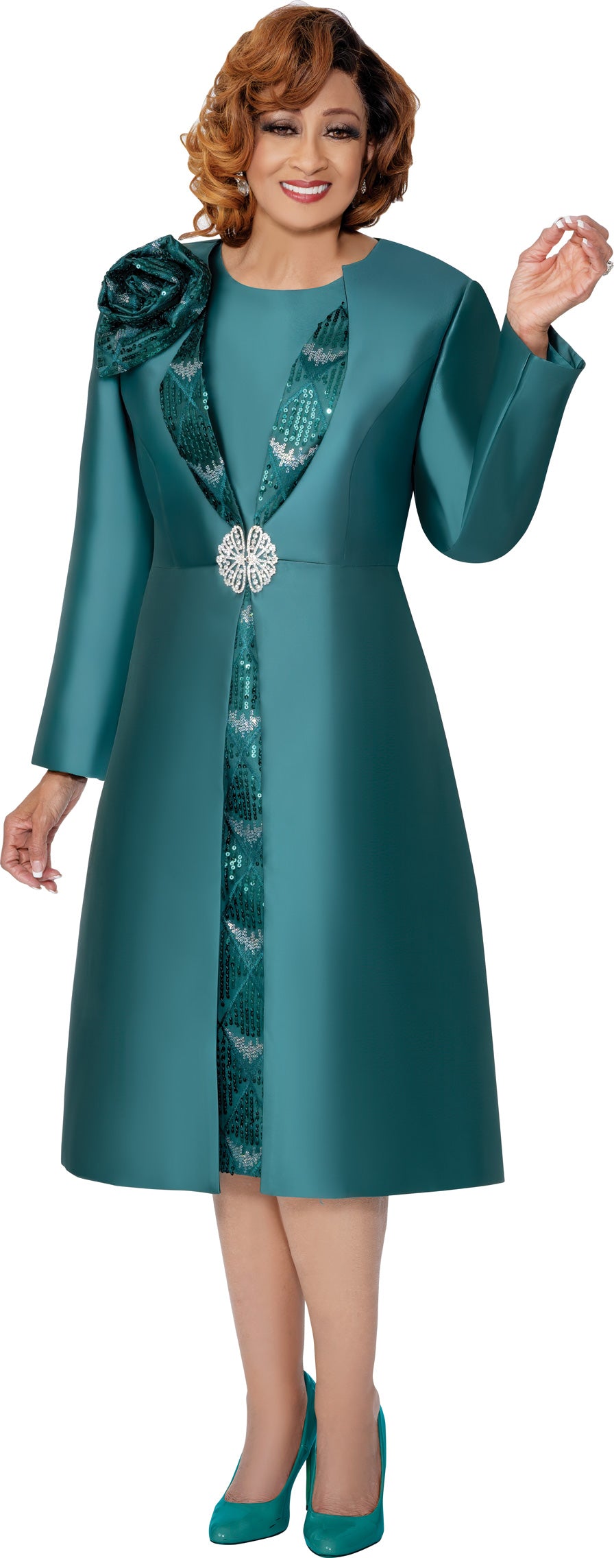 Dorinda Clark Cole 309982 Sequin Twill Jacket Dress