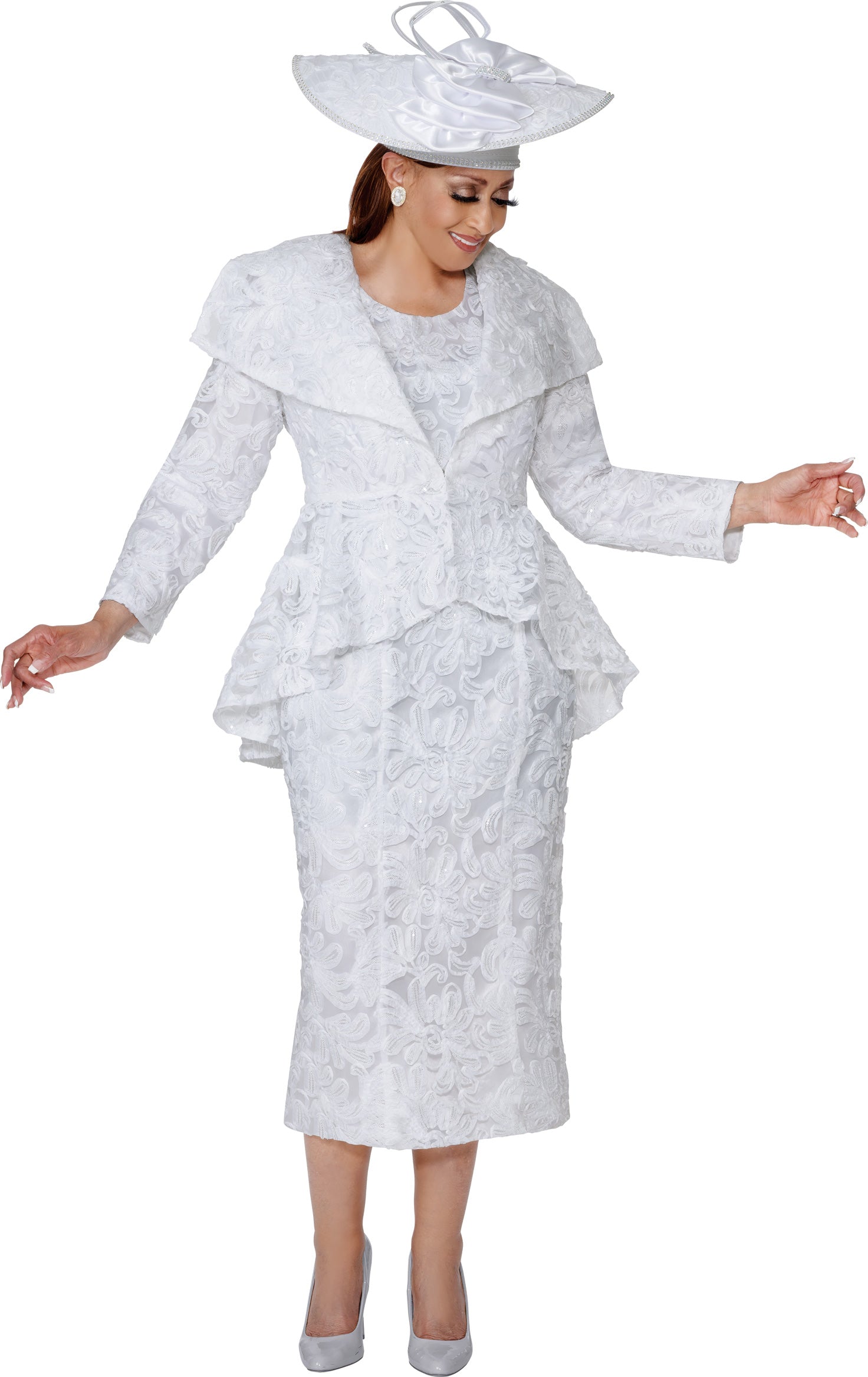 Dorinda Clark Cole 310052W Lace Soutche Jacket Plus Size Dress