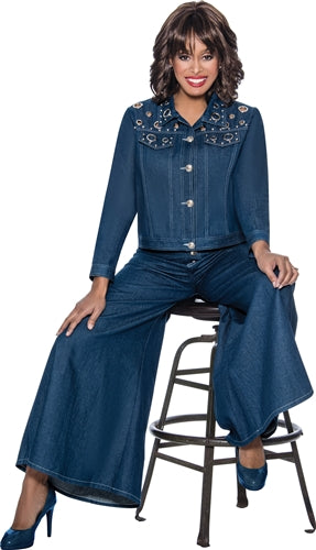 Devine Sport 63172 Grommet Denim 2pc Pant Set