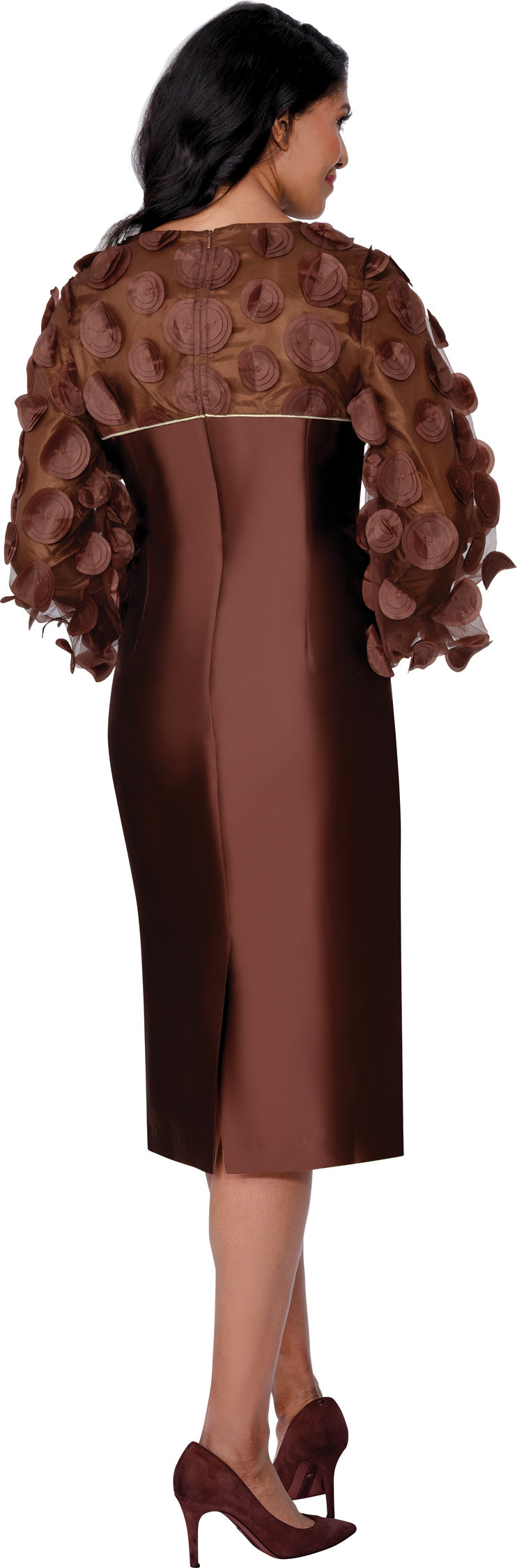 Dresses By Nubiano 100641 Twill 3D Lace Dress