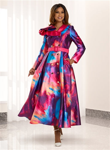 Donna Vinci 12120 Print Button Up Dress