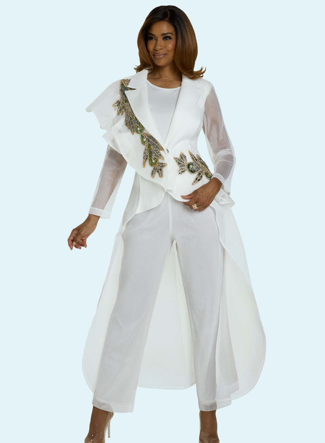 Donna Vinci 5869 3pc Mesh Hilo Pant Set