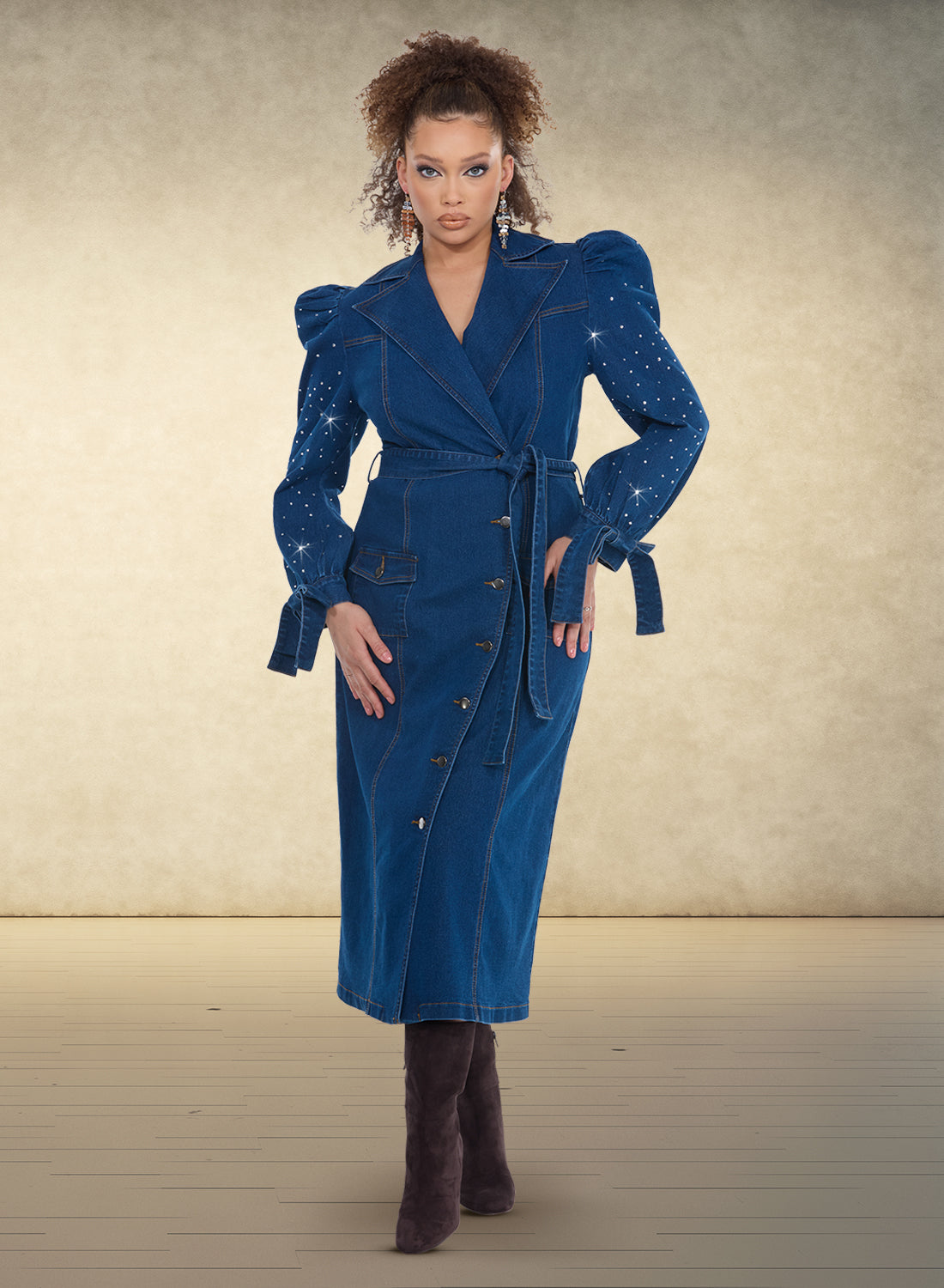 DV Jeans 8500 Denim Button Up Coat Dress