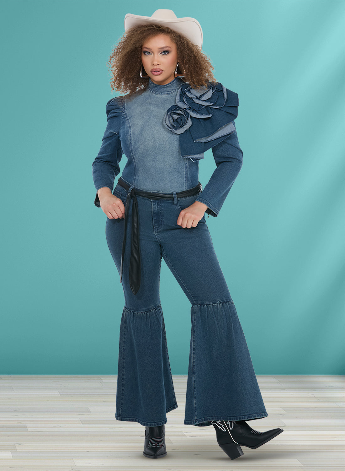 DV Jeans 8501 Denim Top & Pant Set