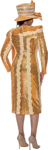 Dorinda Clark Cole 309071W Plus Size Collared Sequin Dress