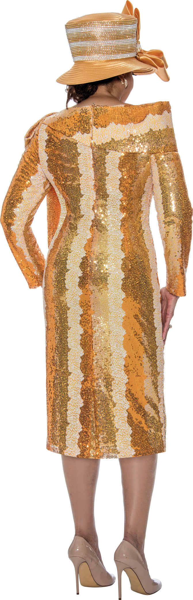 Dorinda Clark Cole 309071 Collared Sequin Dress