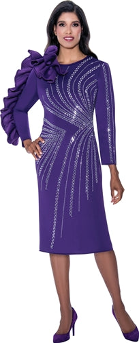 Dorinda Clark Cole 309241 Embellished Pearl & Crystal Dress