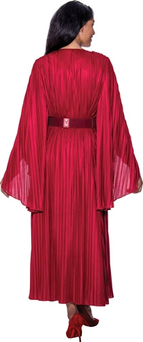 Dorinda Clark Cole 309281W Plus Size Pleated Dress with Belt