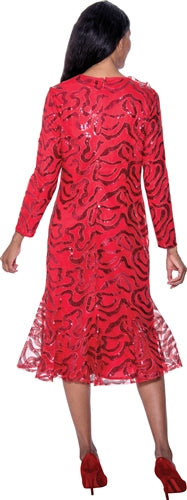 Dorinda Clark Cole 309341W Plus Size  Rosette Sequin Dress