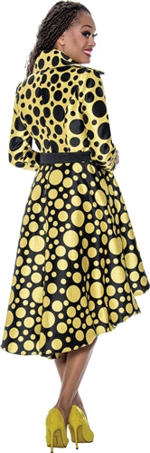 Dresses By Nubiano 100001W Plus Size  Belted Dot Print Dress